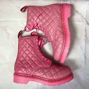 Coraline Pink Danio Quilted Dr Martens